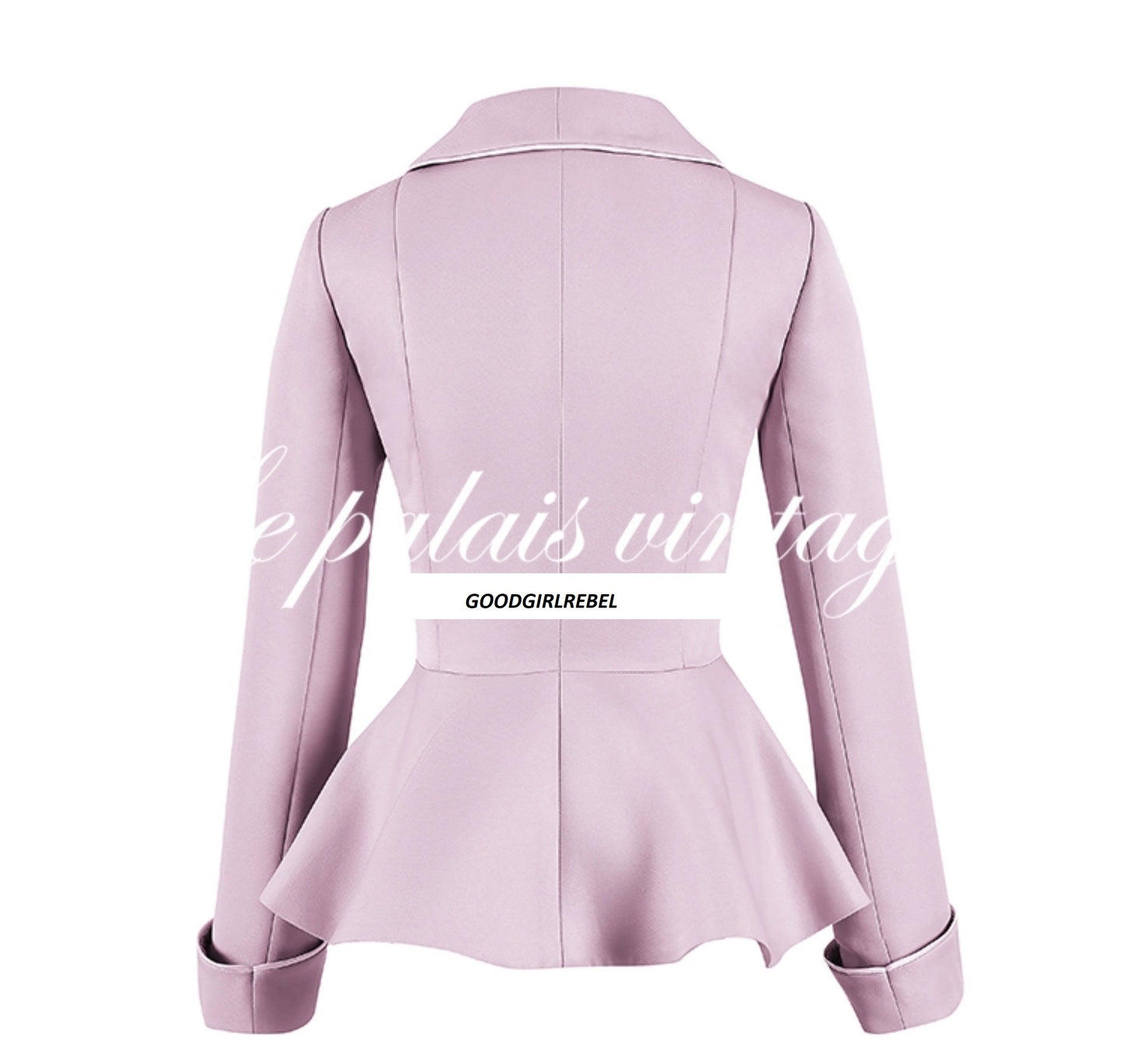 Le Palais Vintage Elegant Lotus Pink Waist Jacket Swing structured Skirt -Lady Madeleine