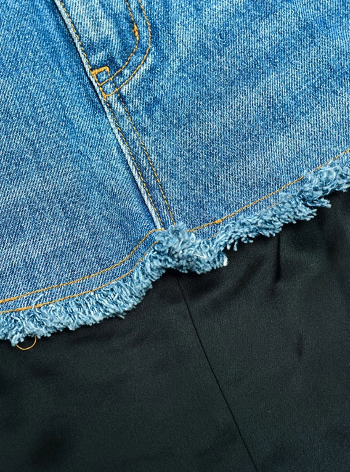 YES BY YESIR | Patchwork Denim Skirt -LUMENIA.