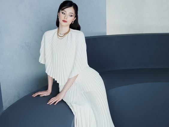 Retro vintage cape shawl collar pleated midi dress - Tiuna Pl