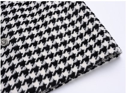 YES BY YESIR black houndstooth short skirt - Jacki