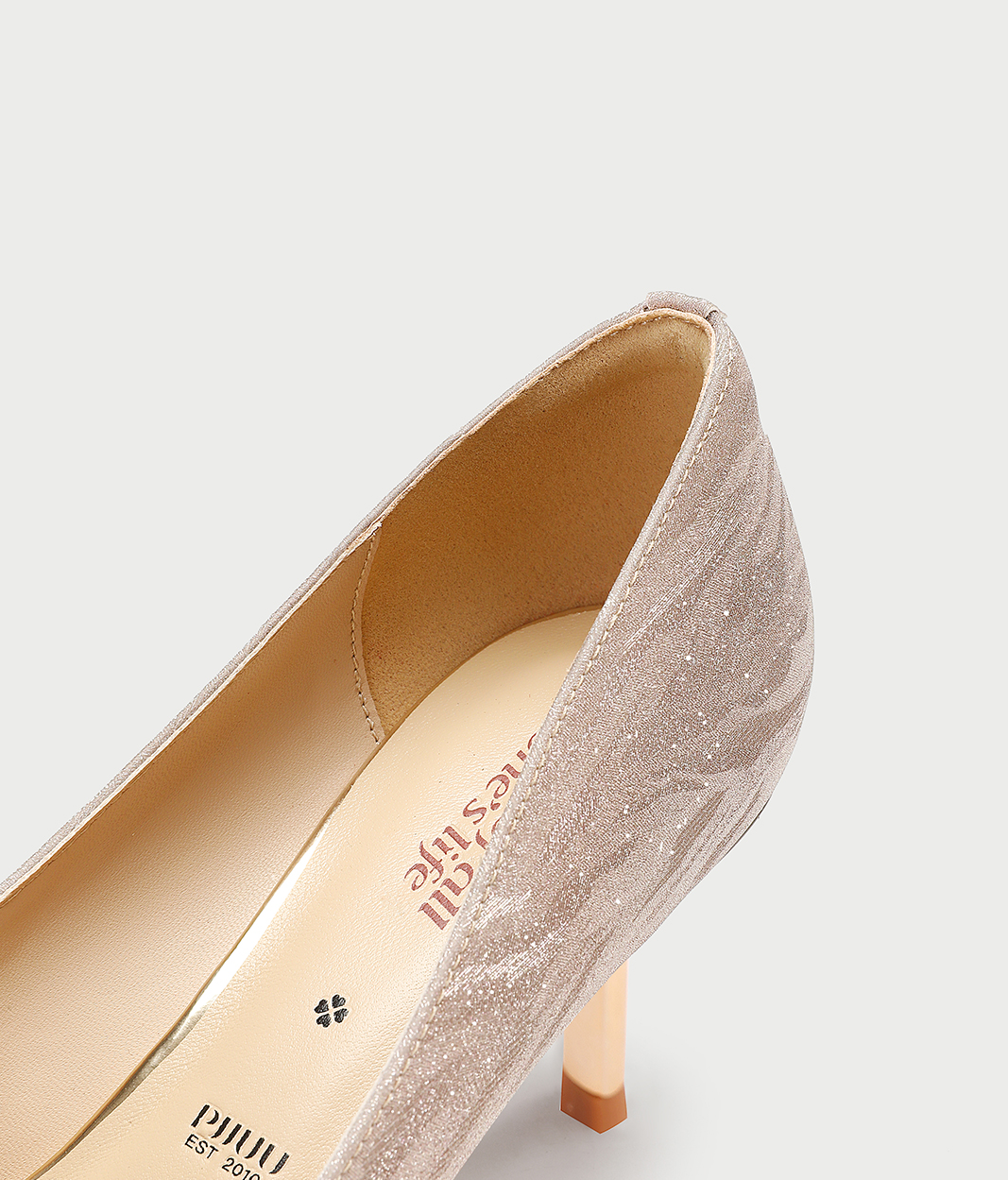 PJJUU Hexiu champagne color high heel shoes - HEAP.