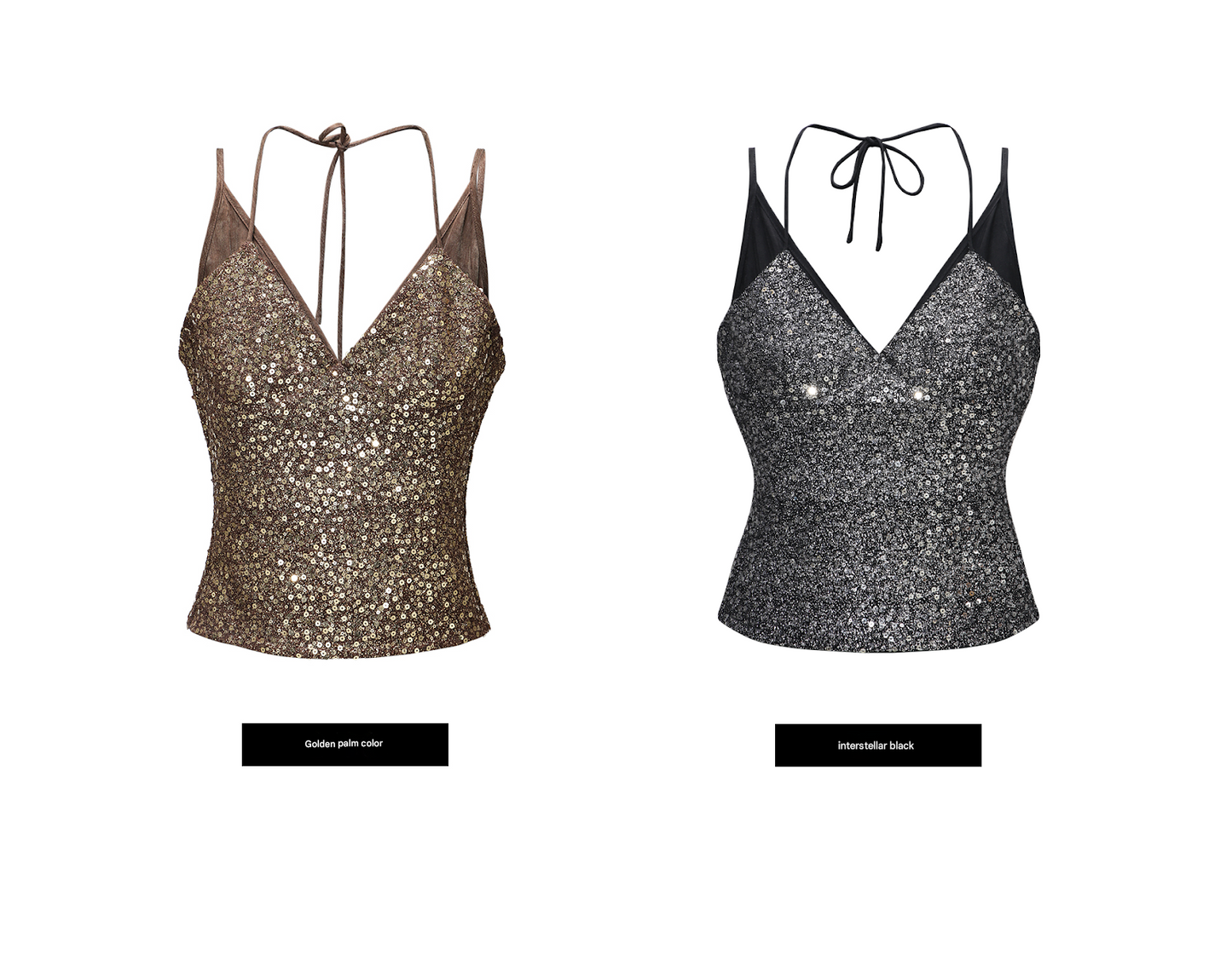 WANGXO | Hand-Stitched Adjustable Two-Piece Halterneck Sling Top -SENA.