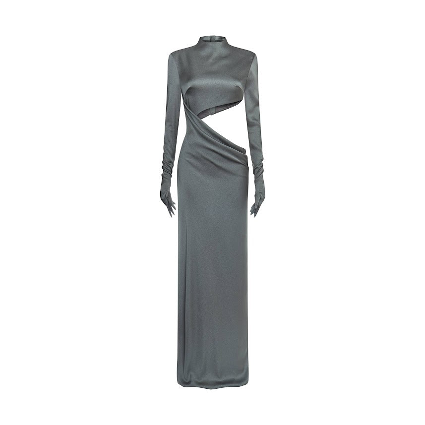 Tonyy Luxury elegant cut out gloved evening dress - Inner Shadow