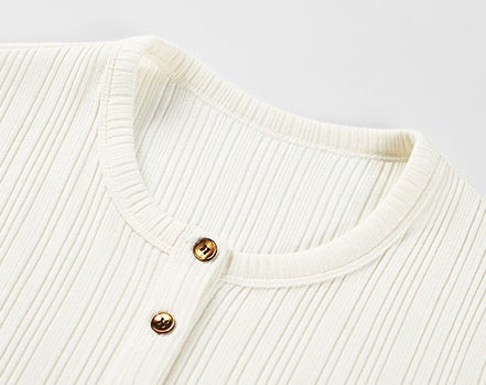 COMME MOI Lu Yan designer new women's Henry collar wool base T-shirt - OLIVIA.