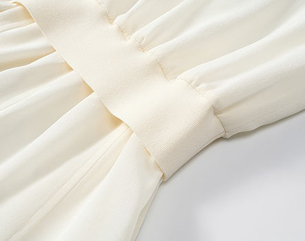 COMME MOI women's lapel cover sleeve mulberry silk dress - DAVID.