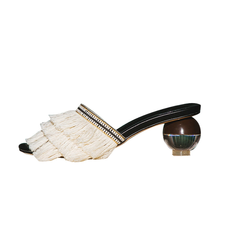 B-FEI's tassel design translucent Heels-MADDISON.