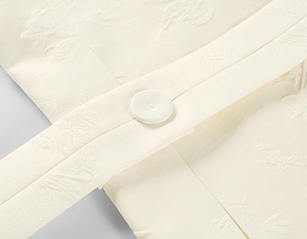 COMME MOI Lu Yan Designer's new women's high-speed commuter silk wool jacquard lapel suit - GRACIOUS.