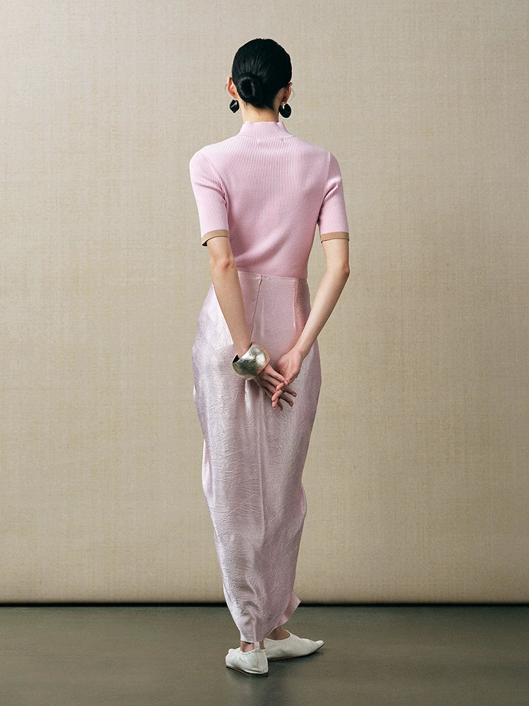 ZHUCHONGYUN knitted short-sleeved top-SENKUU.