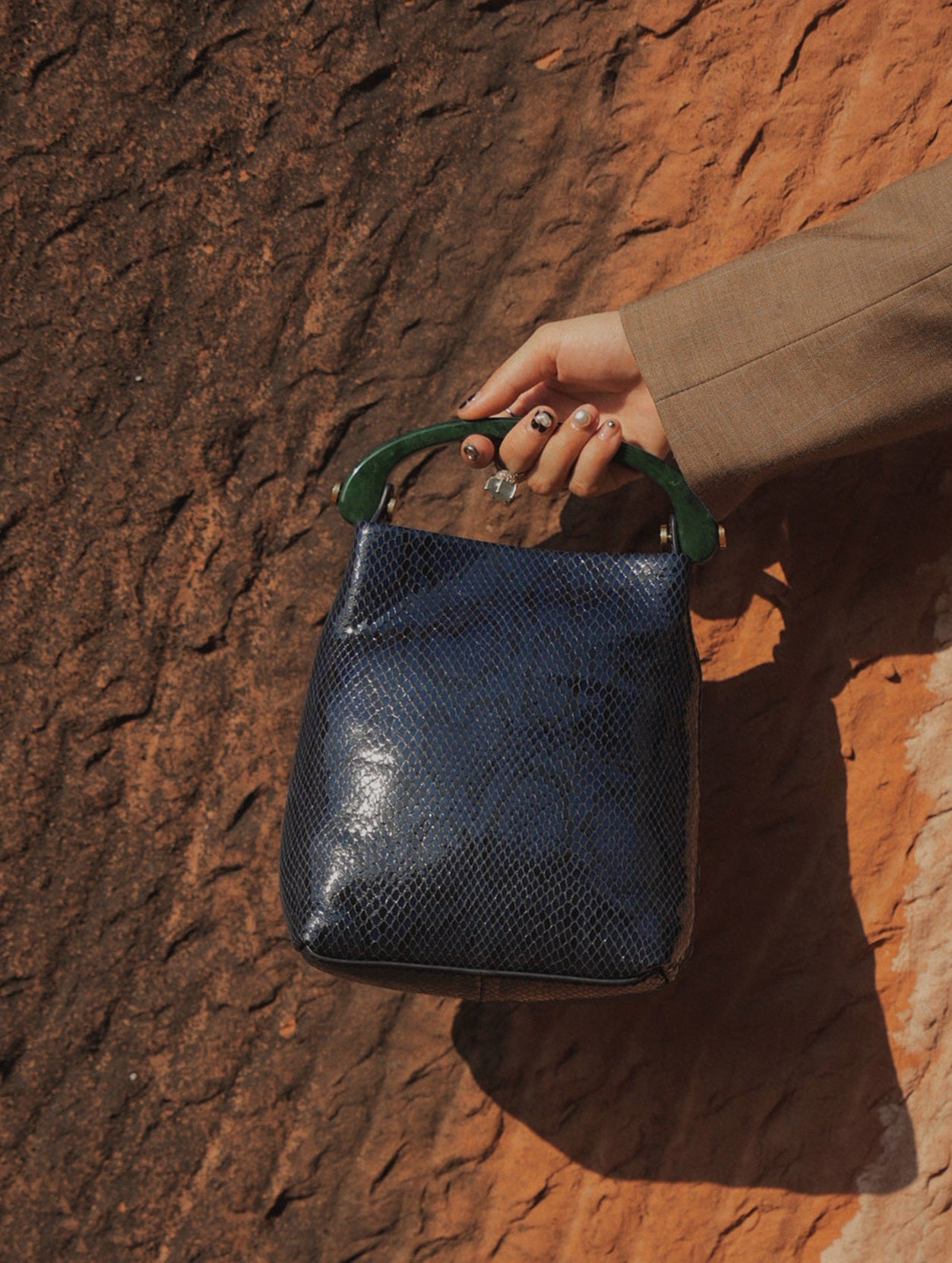 IUBALLET new old money style snake print handbag leather - KIA.