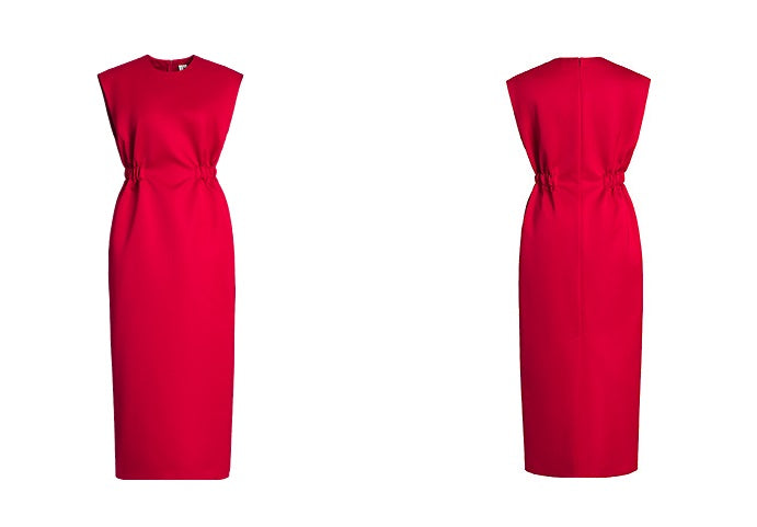 ZHUCHONGYUN Red high neckline sleeveless maxi dress-PASA.