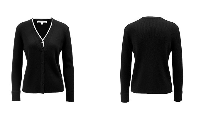 ZHUCHONGYUN Black V-neck wool knit long sleeve top-YUZURU.