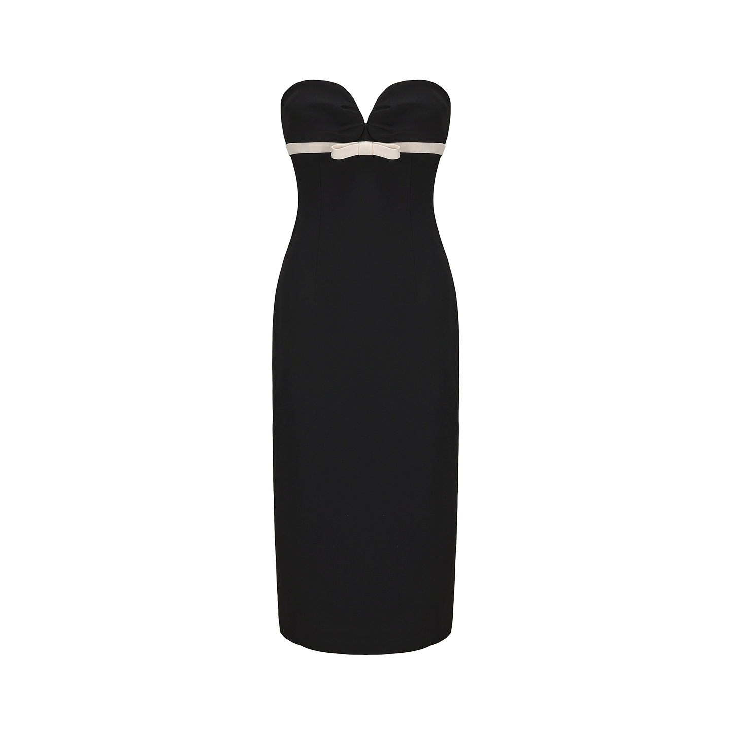 ATELIER MISS LU Linear Wrap Around Heart Bandeau Slim Dress - SUN.