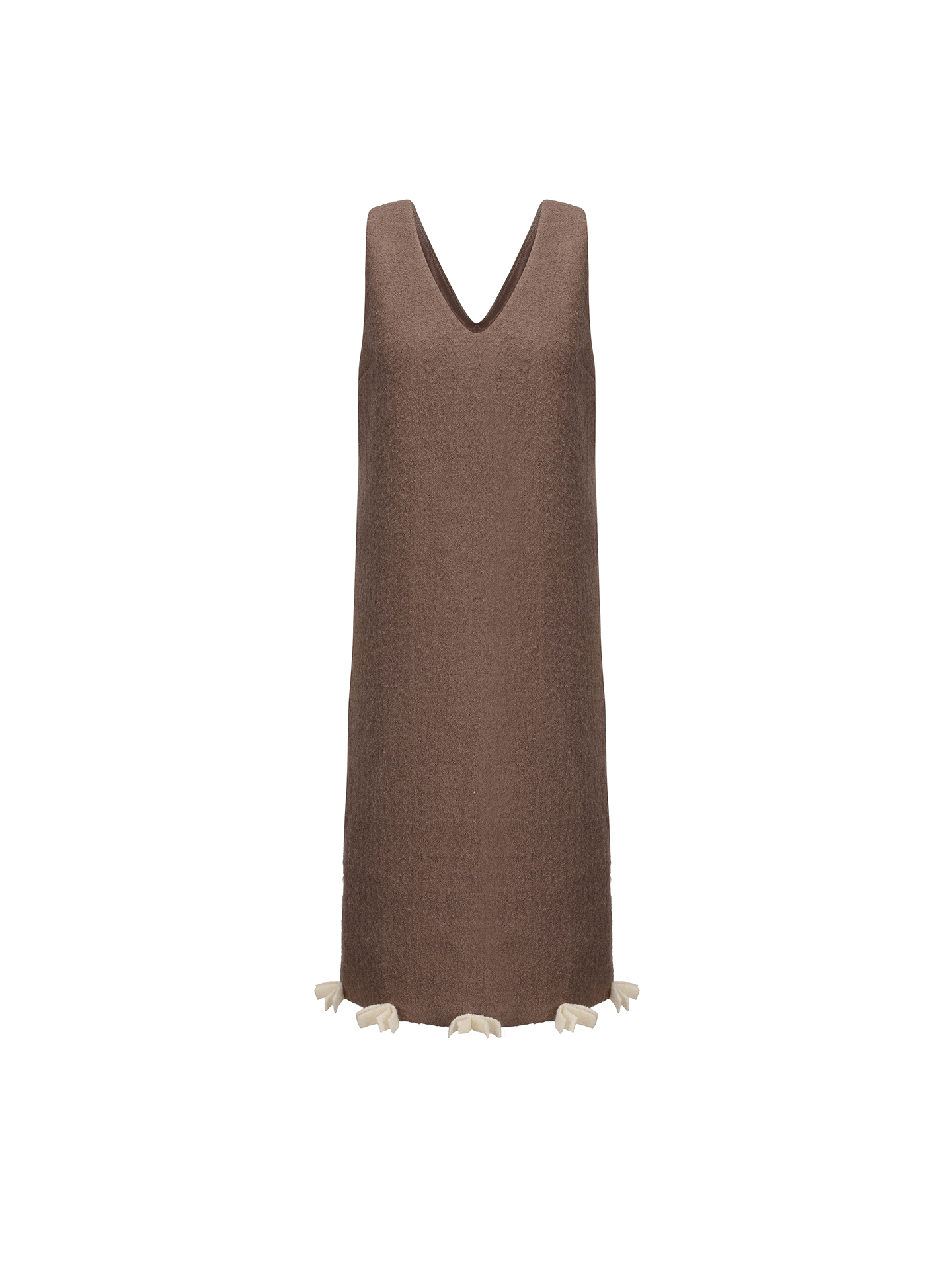 ATELIER MISS LU Bow Patchwork Sheep Wool Dress - BESY.