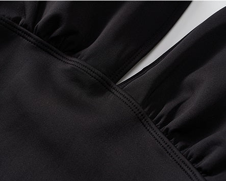 COMME MOI Lv Yan designer's women's summer lace-up sexy V-neck one-piece swimsuit - EMORY.