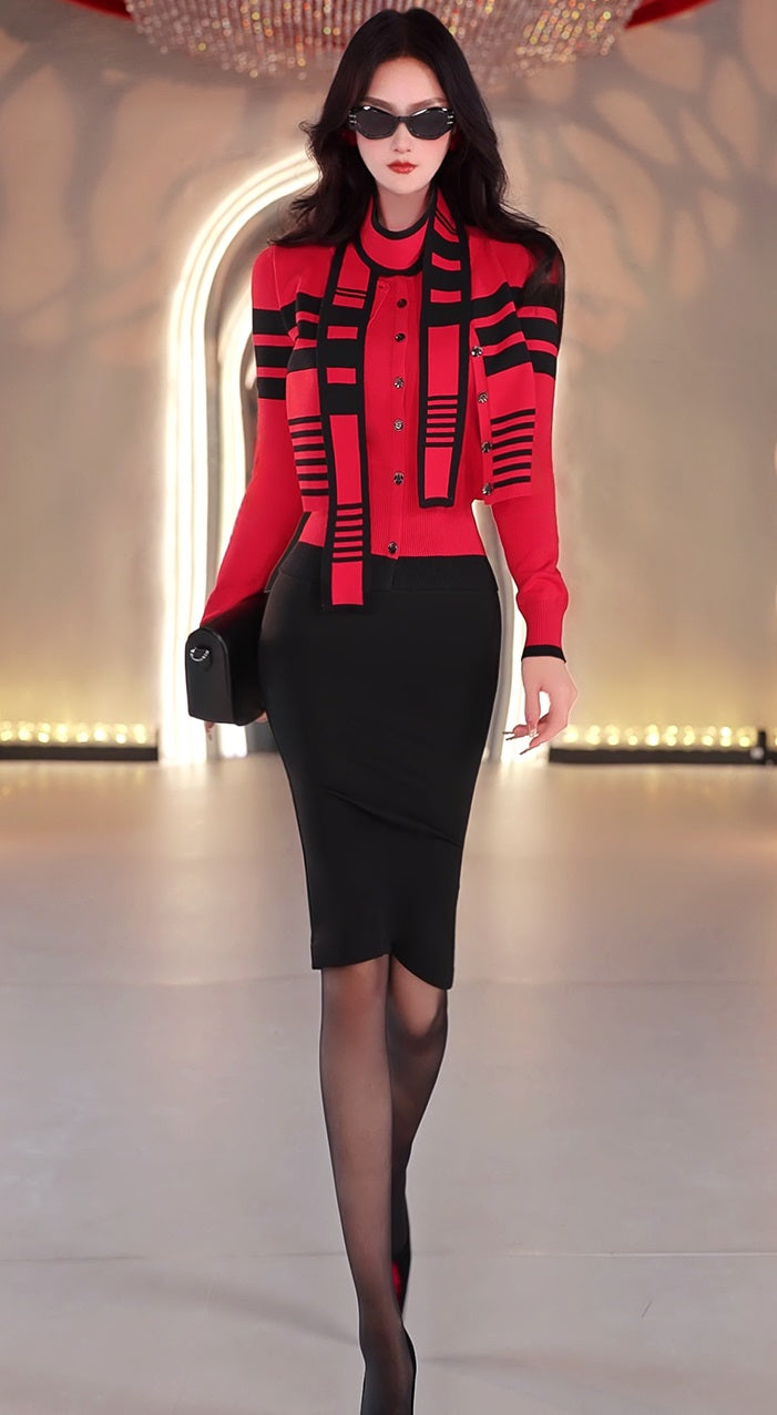 VJE Long Sleeve Knit Slim Fit Inner Sweater Top -NEM.