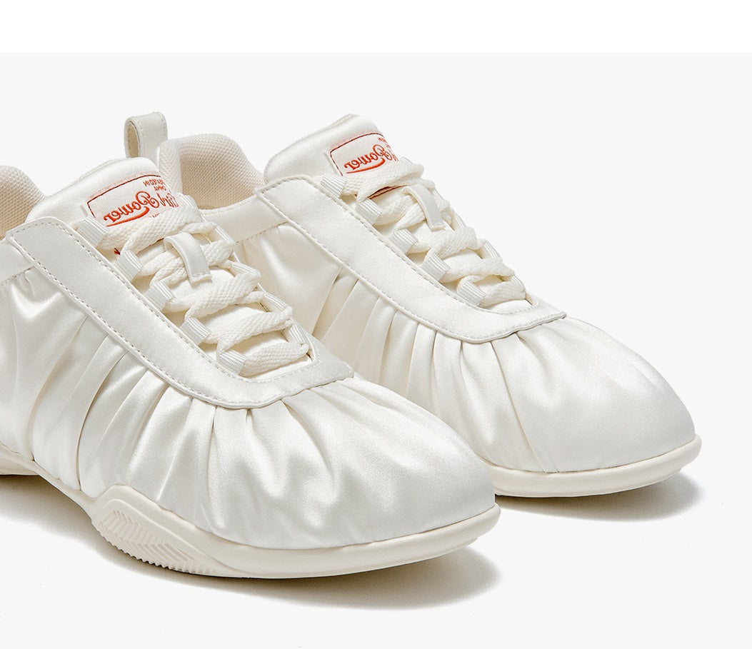 SHOESZOOO Pleated silk cloth casual shoes - LUKE.