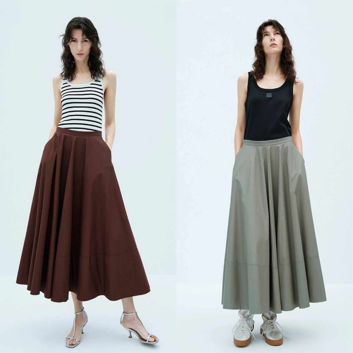 PIAOIN minimalist versatile A-line skirt female Hepburn style -COLETTE