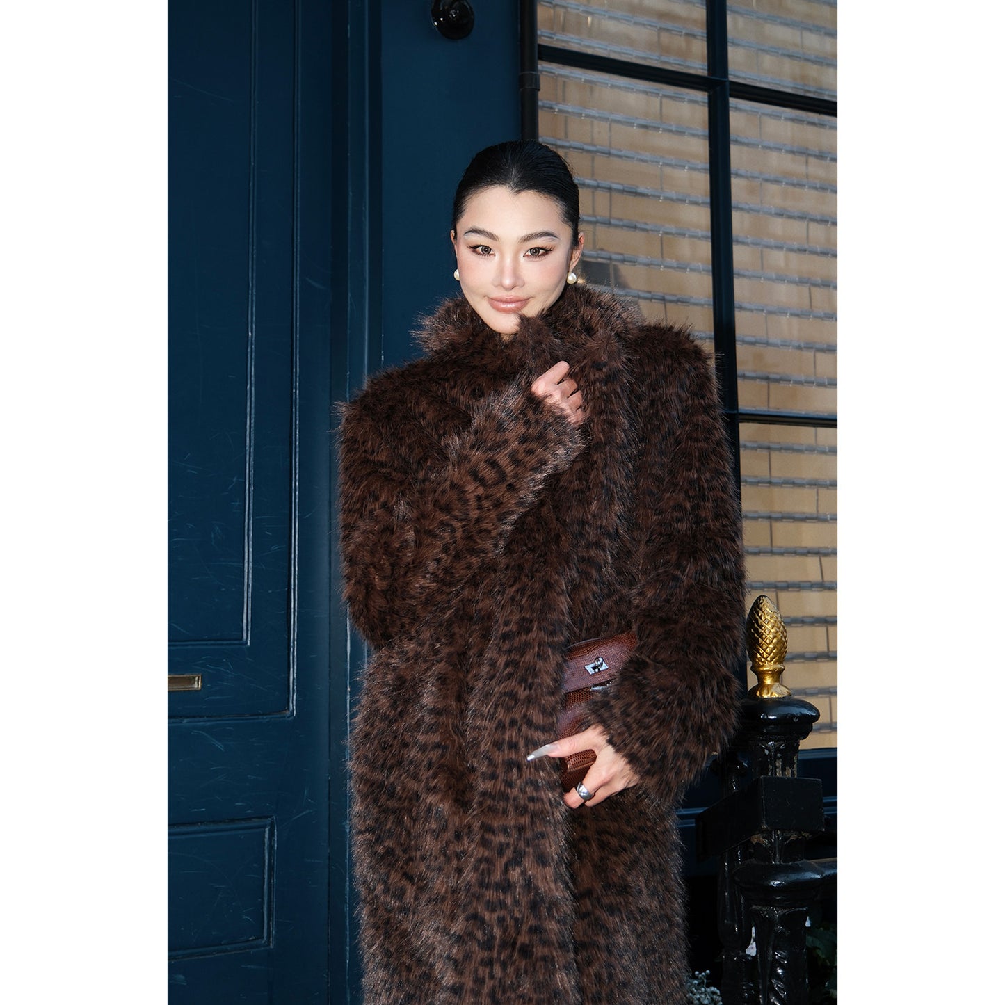 MEI SANGUAN Leopard Eco-Fur French Retro Jacket - EDWARD