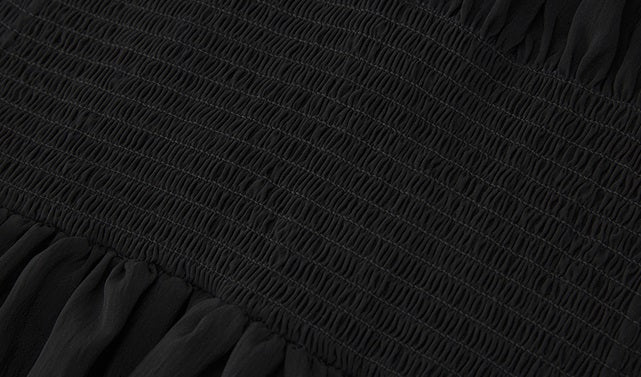 ZHUCHONGYUN new black satin elegant pleated dress--KENZO.