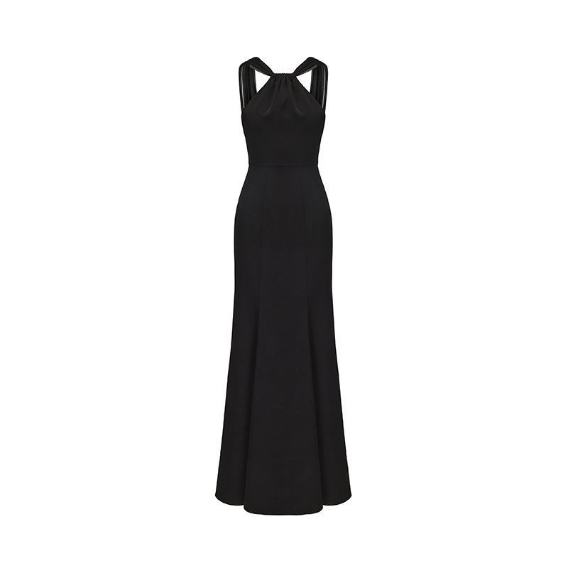 ATELIER MISS LU Shoulder Stitch Slit Mermaid Dress - CROSS.