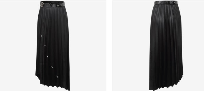 COMME MOI Lv Yan designer women's beaded triacetate commuter skirt - WILLOW.