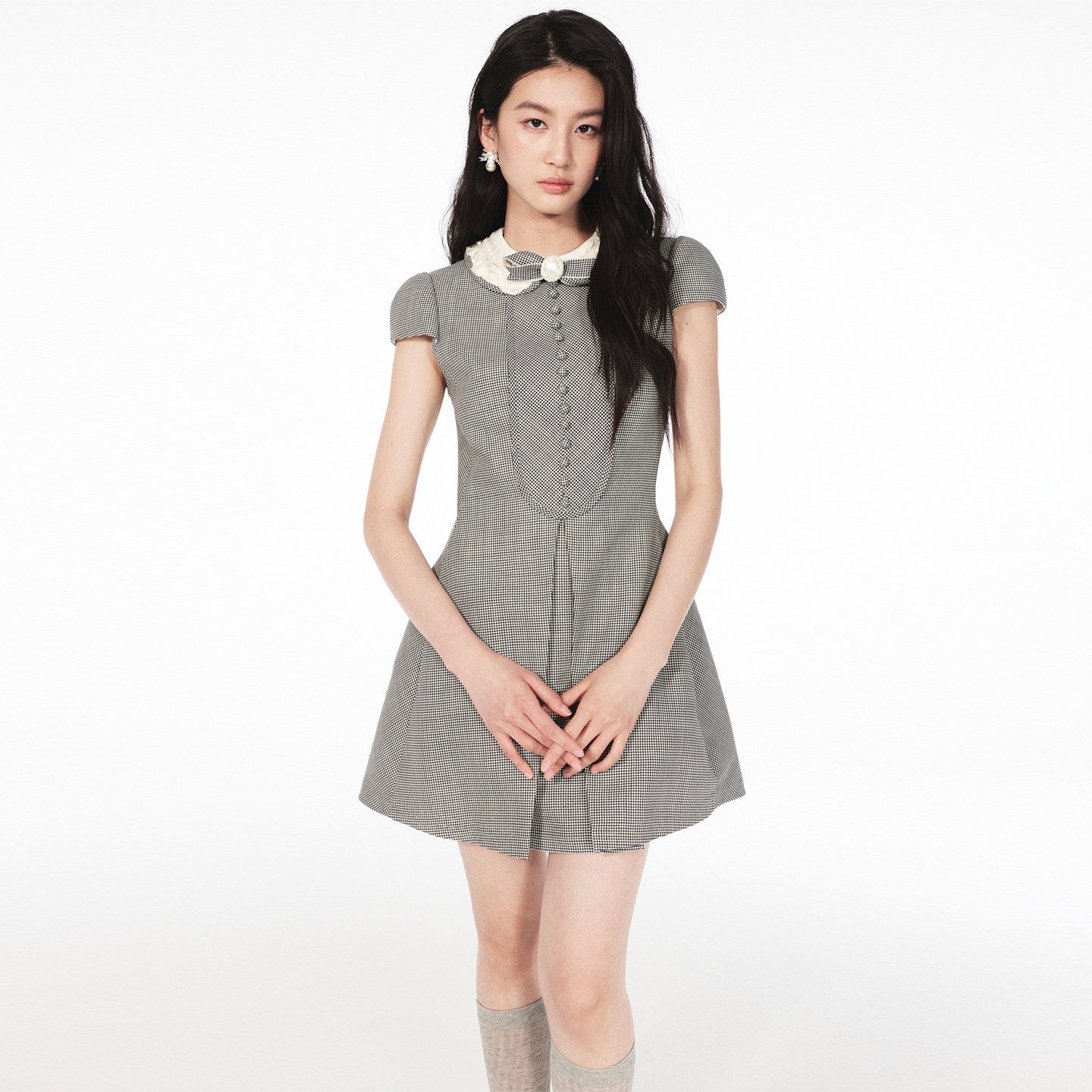 FAME bow houndstooth dress - ALEXANDER