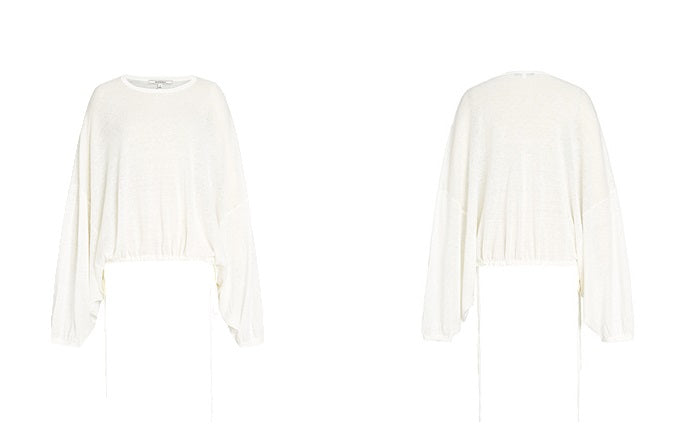 ZHUCHONGYUN pile-pleated knitted long-sleeved top-HAN.