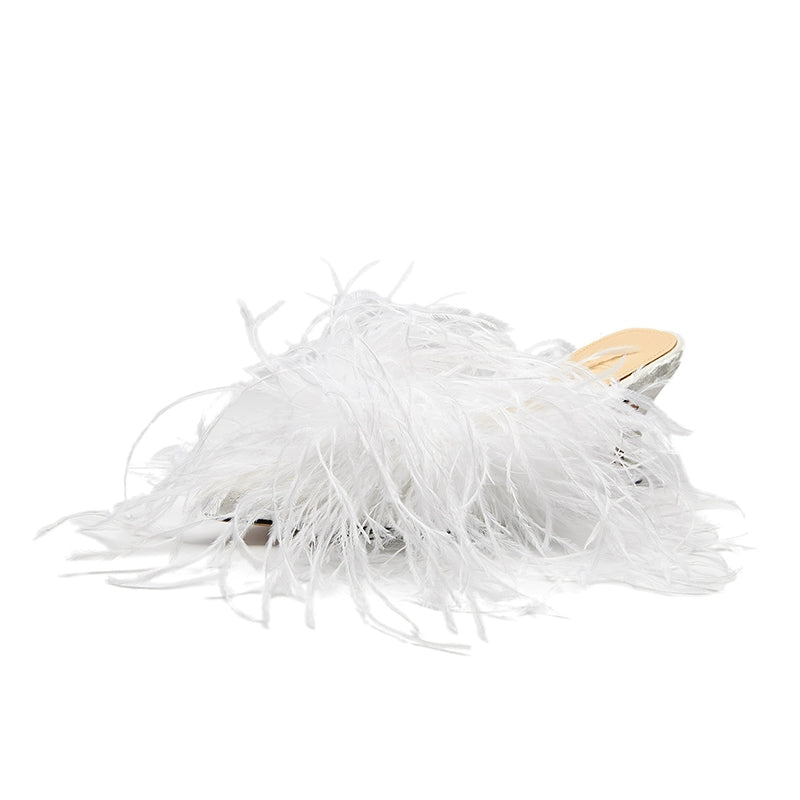 B-FEI faux fur women's kitten heel-OLED.