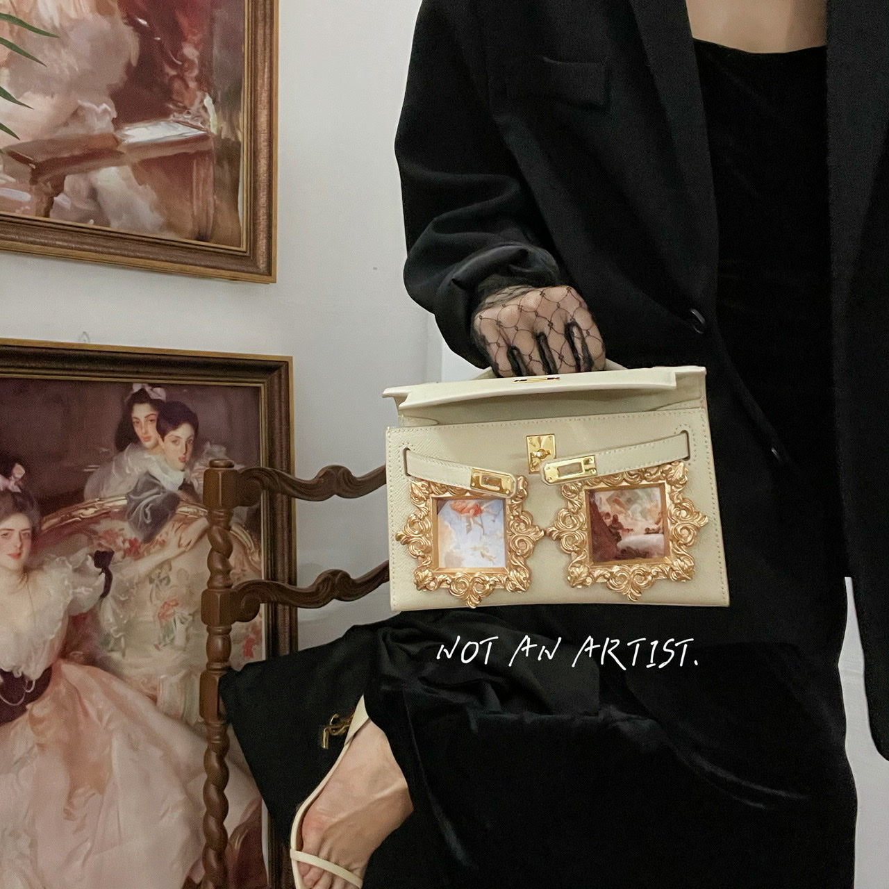 NOT AN ARTIST Art handmade baroue vintage famous painting dinner bag - GUC