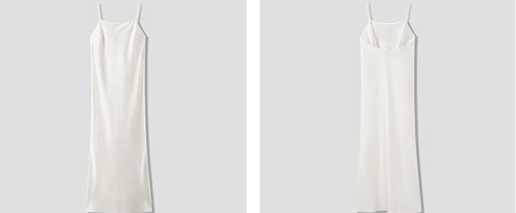 COMME MOI Lv Yan Designer Summer Women's Straight Neck Sexy Slip Dress - IVY.