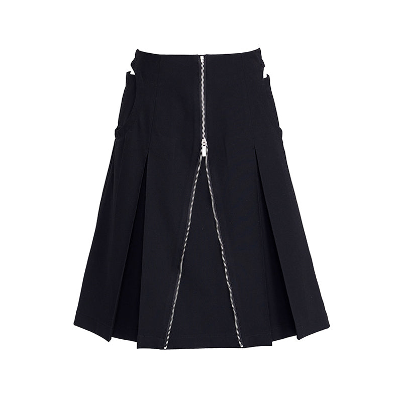 TINY IN arc cutout zipper versatile women's A-line skirt -GENI