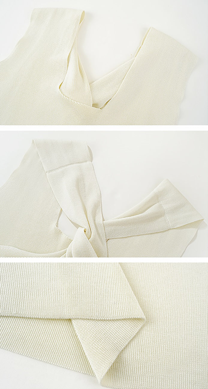 HECO Back Cross Midi Sleeveless Dress - SAVIOR.