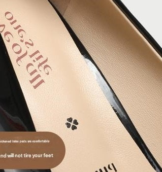 Pjjuu Black Patent Leather Pointed Toe Stiletto Pumps - Daniel Patent