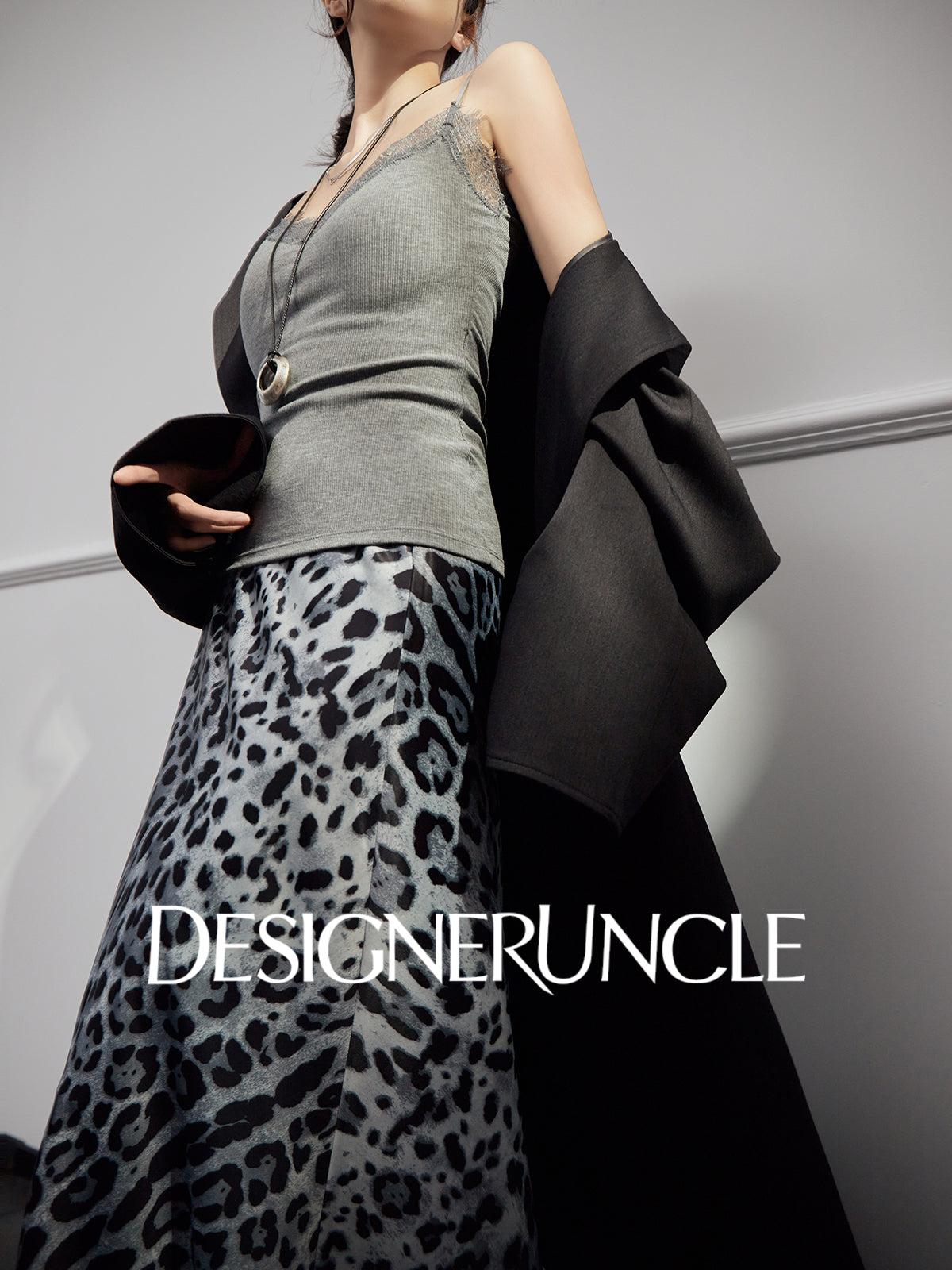 DGU|Matte Gray Trench Coat Satin Fashion High-end Loose Slimming Mid-Length Jacket - Antonia.