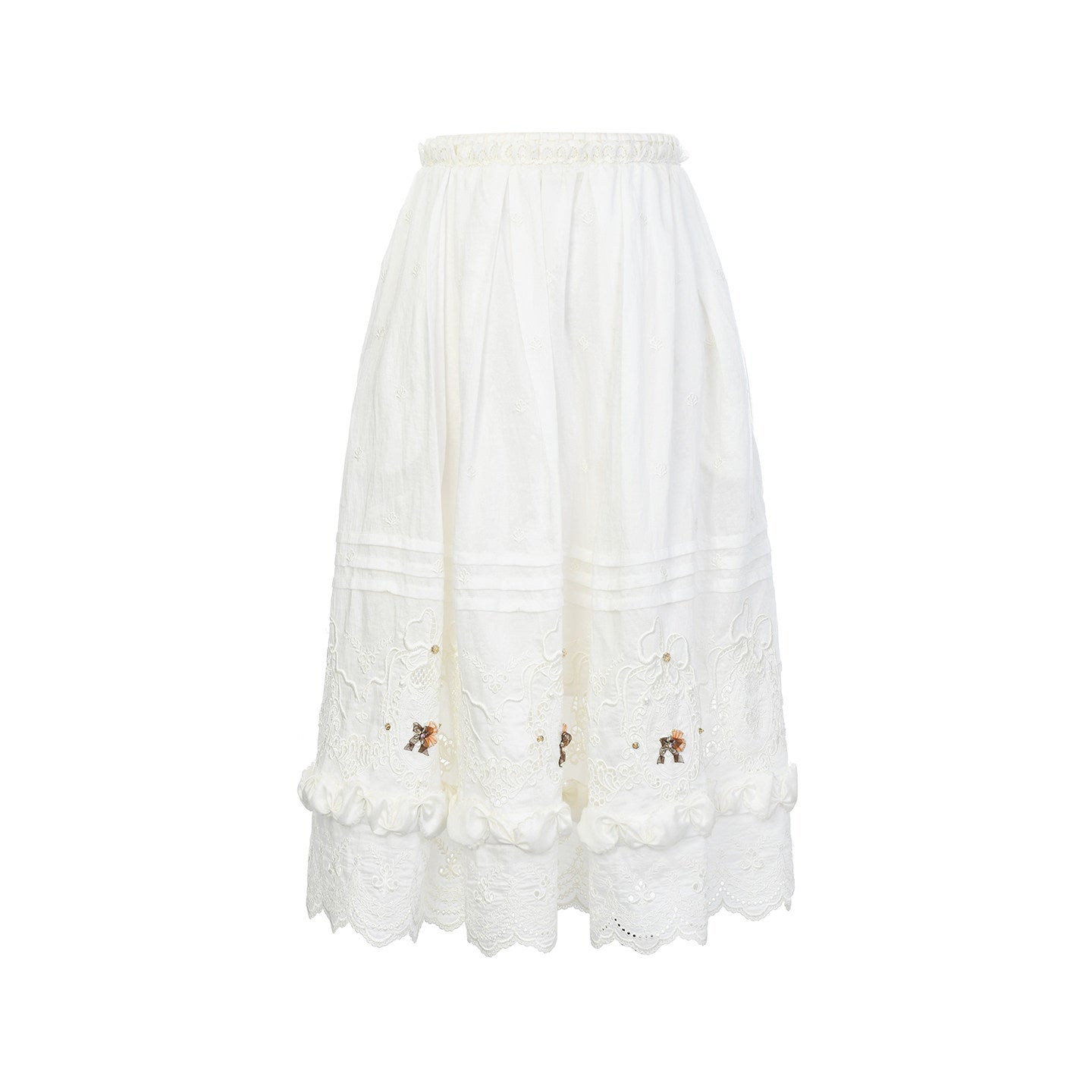 FAME retro rococo embroidered beaded temperament long skirt - NOAH