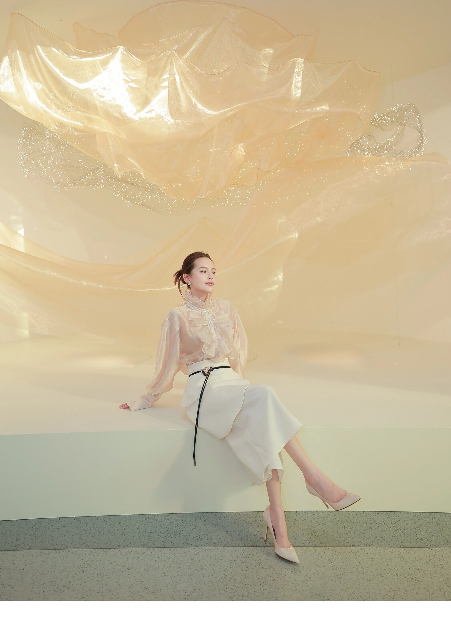 ATELIER MISS LU Court Wind Pleated Design Shirt Top - AUDIT