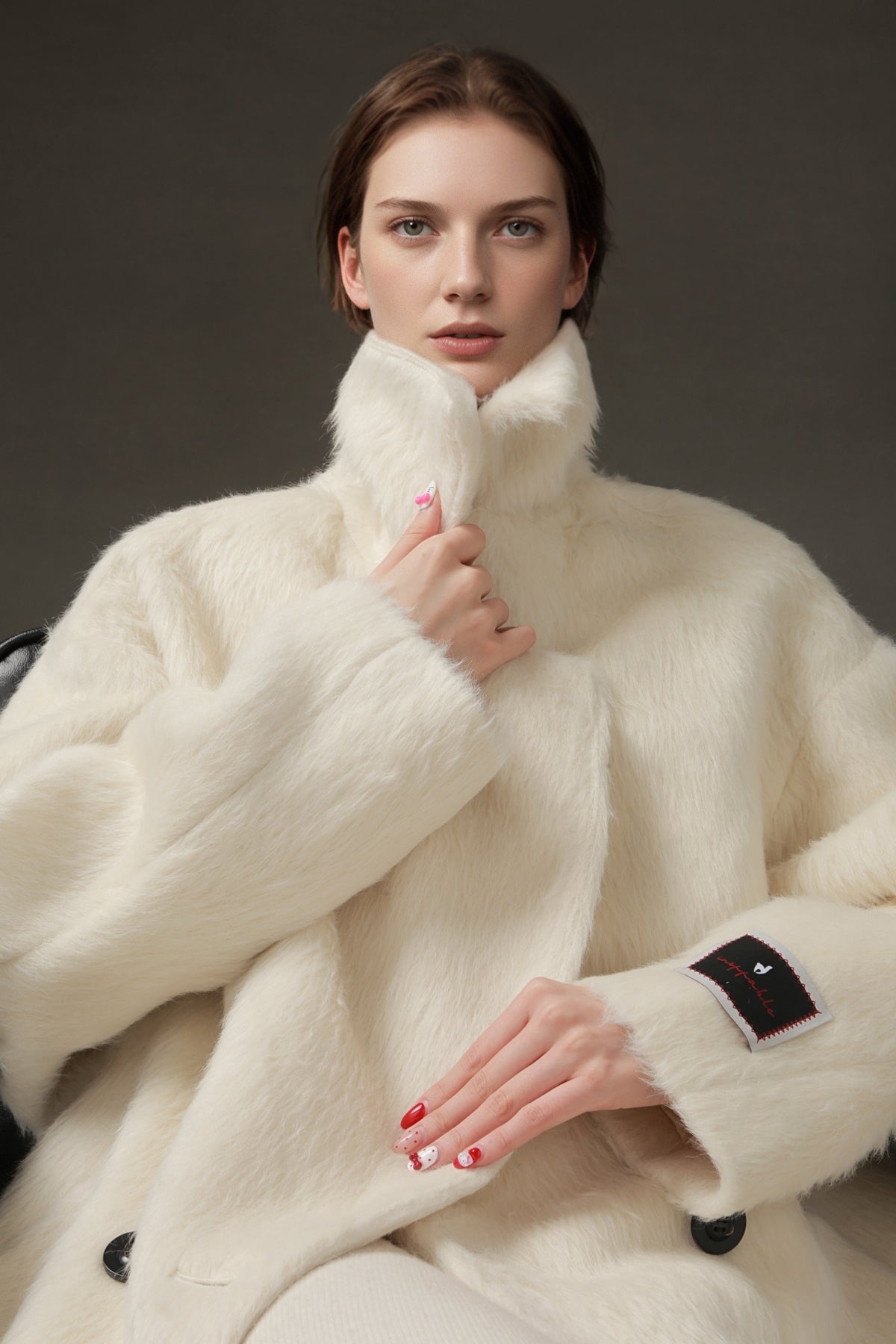 PIAOIN Luxury Peruvian Suli Alpaca Coat Women's Cocoon Double-sided Fur Coat -OMAN