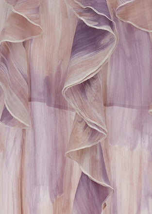 Wardrobes by Chen French Elegant V-Neck Resort Ruffled Dress-Nancy