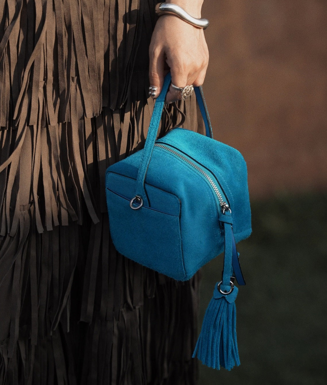 IUBALLET Suede Square Tassel Handbag - PSUDE.