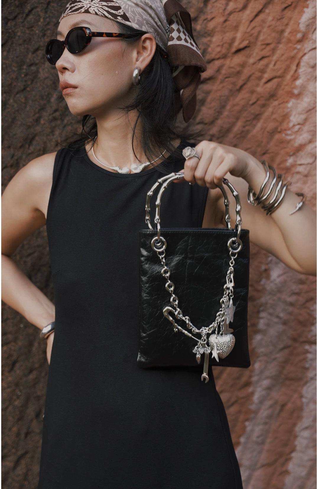 IUBALLET New Metal Bamboo One Shoulder Crossbody Chain Bag - LAKE.