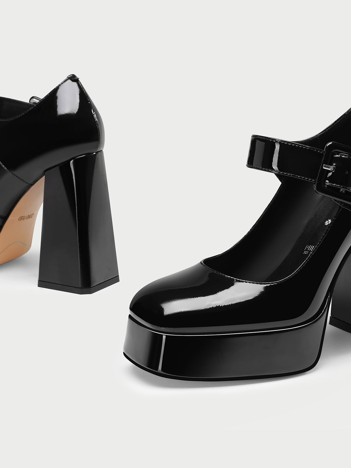 PJJUU Lolita Platform Straight Strap square High Heels Maryjanes - NELO