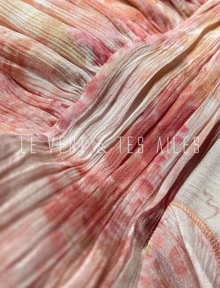 LE VENT&TES AILES SILK LAYERED AESTHETIC FRENCH SPRING SUMMER DRESS-MIA