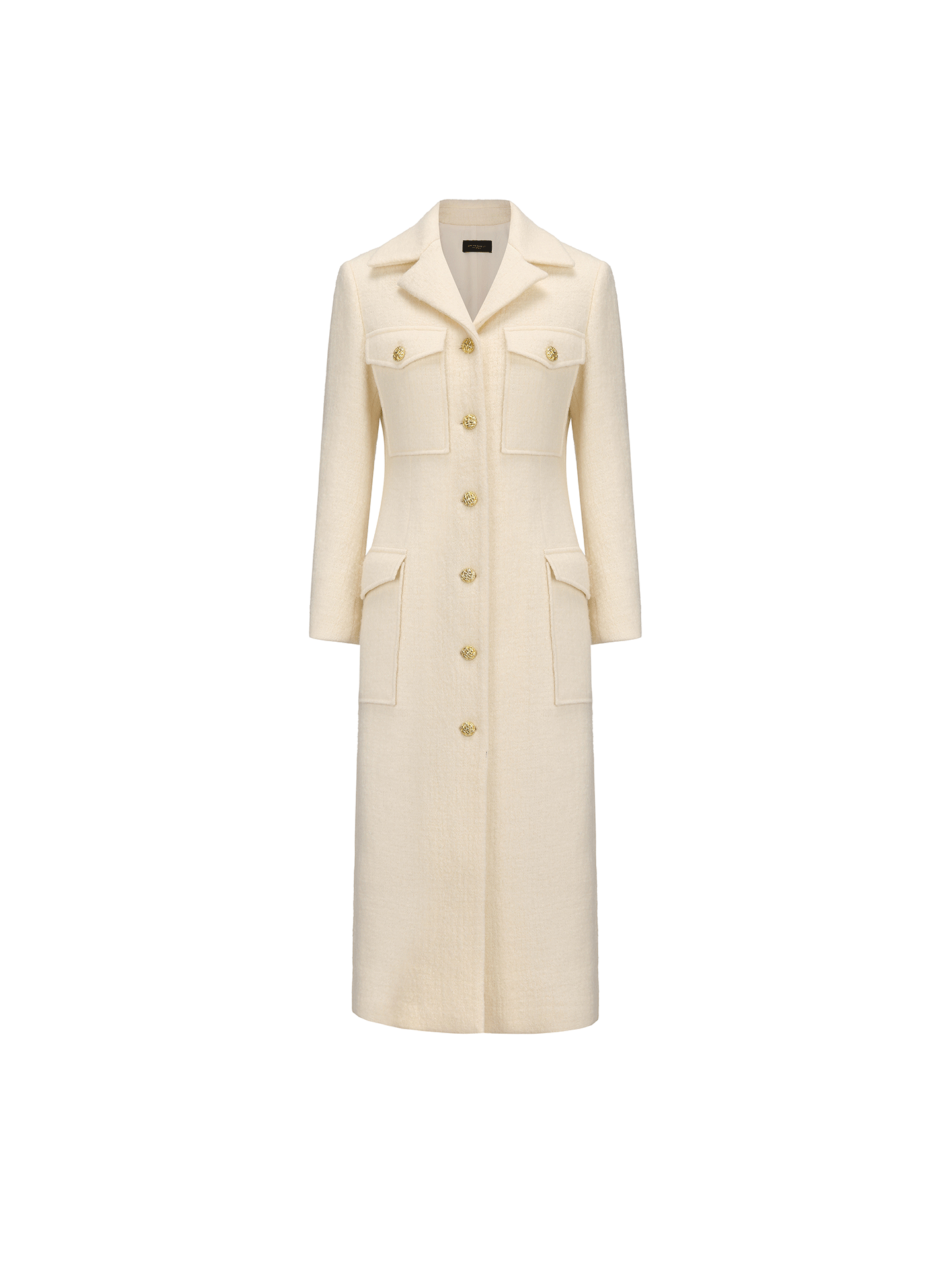 AtelierMissLu Vintage Pocket Design Sheep Wool Long Coat - ADEG.