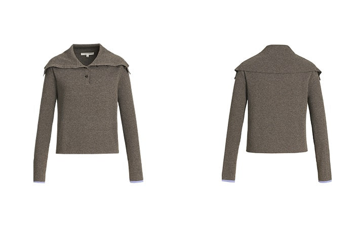 ZHUCHONGYUN Ribbed Wool Knit Long Sleeve Top-TYLER.