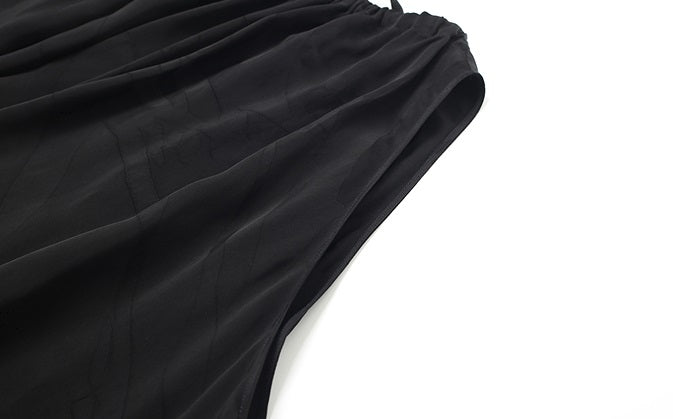 ZHUCHONGYUN Black Jacquard Drawstring Lace-up Sleeveless Top-CHUG.