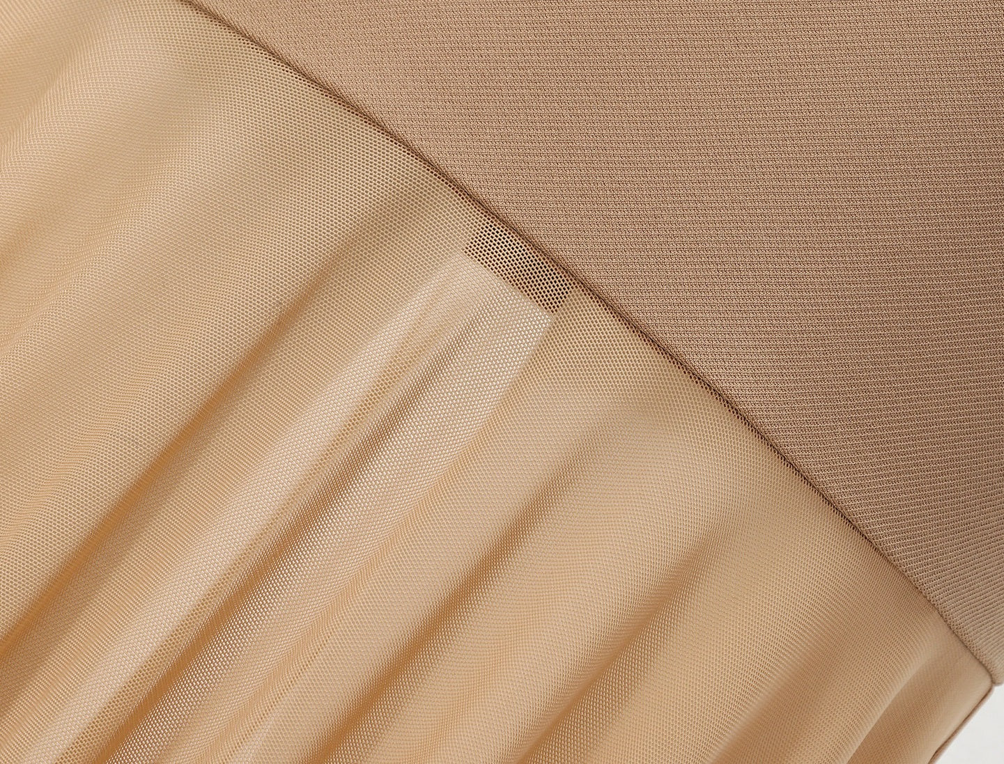 WANGXO | Twill Roman Knit with Lightweight Sheer Paneling A-Line Hem Flowing Skirt -RAYA