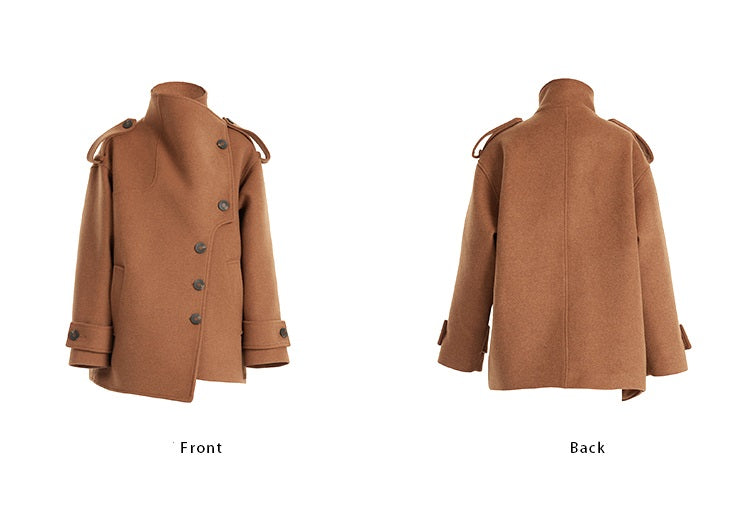 TINY IN single-breasted long sleeve woolen coat - SAN