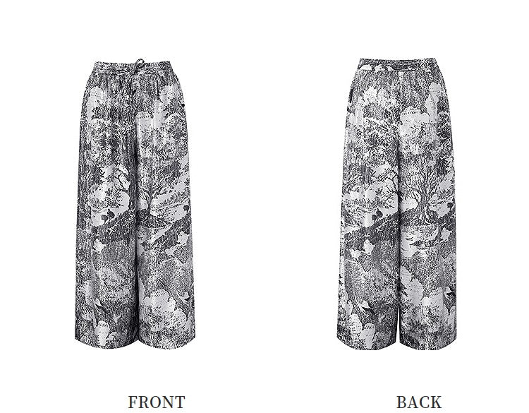 ZHUCHONGYUN bronzing fiber satin loose straight pants and top outfit set-SKYE.