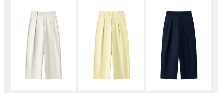 SUSHE eight-point straight banana relaxed wide-leg pants-KATY