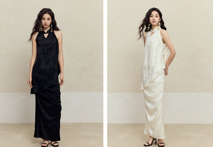 HECO Acetate Pleated Vest Sleeveless Top Skirt Set - prue.